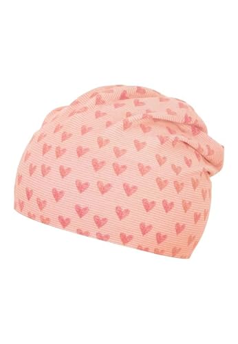 Sterntaler Baby Mädchen Slouch-Beanie Herzen Mütze - Beanie Baby, Babymütze - aus Jersey mit Herzen - rosa, 35