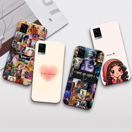 Image of COLORflow Back Cover Compatible with Vivo V20 | Krishna ji, Radha Krishna, God Customized Back Cover Compatible with Vivo V20