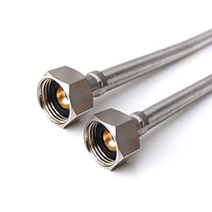 Pair of 1/2″ x 1/2″ (Female to Female) BSP (300mm) Kitchen Basin Monobloc Mixer Tap Connector Flexible Hose Pipes Tail