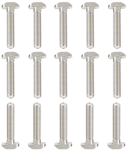 M8 x 40mm T-Slot Drop-in Stud Sliding Bolts, Carbon Steel Hammer Head Bolt T Screw, T-Bolt T Shape Stud Sliding Screw for 40 Series Aluminum Profile, 15PCS