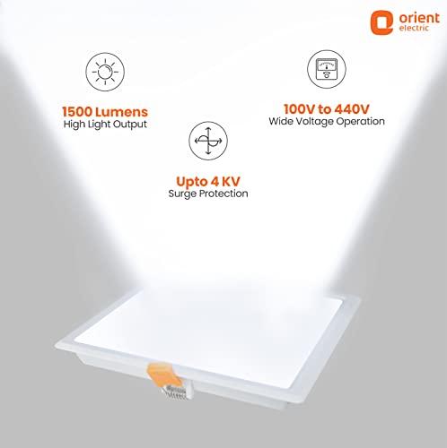 Image of Orient Electric Moodlight Square Recess Panel 15W, 3CCT (Pack of 1)