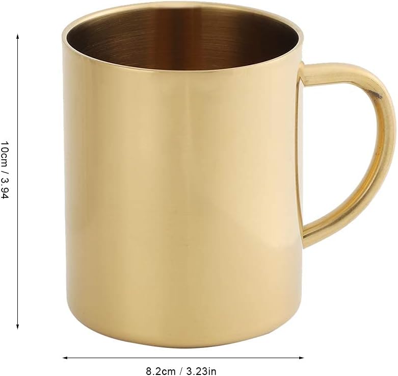 14Oz Double Walled Insulated Coffee Tumbler - Stainless Steel Vacuum Cup for Home Office, Travel, Outdoor, Camping - Gold - Image 5