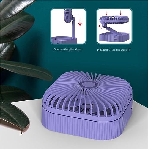 Ventilateur portable 3 vitesses rechargeable USB vert pliable
