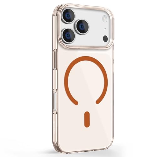 Image of GRIPP Aero Case Compatible with Mag-Safe for iPhone 17 Pro | 1.2mm Ultra-Slim, Anti-Yellowing, Anti-Slip Grip, Raised Edges, Scratch Resistant, Feather Light Transparent Tinted Back Cover - Orange