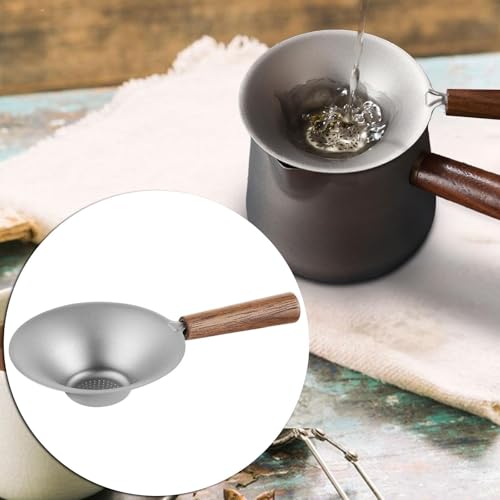 Tetera de titanio para aire libre con mango ergonómico de madera 5