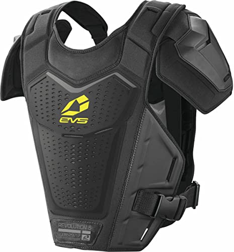 EVS Sports Revo 5 Roost Deflector | Lightweight Chest & Back Protection | Impact Shield for Motocross & Off-Road | Large / X-Large | Black/Hi-Viz