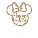 Mouse Inspired Happy Birthday Cake Topper, Cartoon Mouse Themed Birthday Party Decorations, Rose Gold Glitter