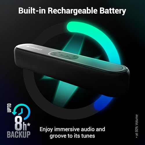 Image of ZEBRONICS VITA BAR 201, Wireless Bluetooth Soundbar, 30 Watts, Upto 8 Hours Playback, Powerful Dual Drivers, Dual Passive Radiators, LED Indicator, BTv5.3 | USB | AUX