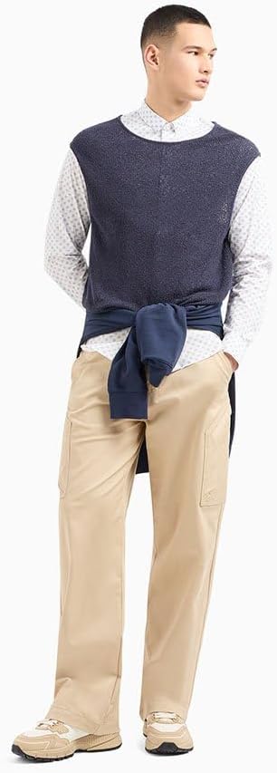 Armani Exchange Mens Long Sleeve Micro Print Button Down Shirt. Slim Fit - Image 5