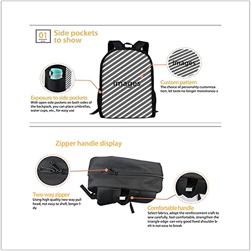 GLENLCWE Southwest Antique Print Backpack for Girls,Lightweight Indian Aztec Stripe School Backpack Bookbag and Insulated Lunch Bag Pencil Case for Kids3