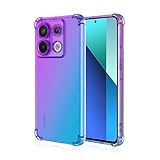 Dedux Cover per Xiaomi Redmi Note 13 4G, Custodia Trasparente Gradiente Protettivo TPU Case, Ultra Sottile Rinforzo a quattro angoli Cover (Viola/Blu)
