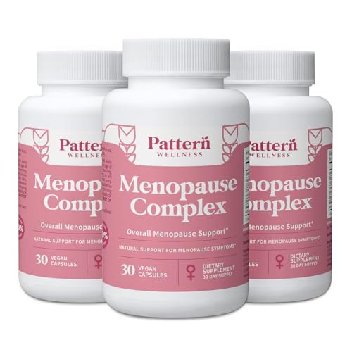 Image of Pattern Wellness Menopause Complex Supplement - 90 Vegan Capsules | Herbal Supplement for Women's Wellness & Hormone Health Support - with Black Cohosh, DIM & Bioperine - 3rd Party Tested