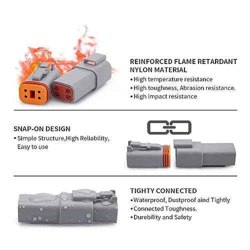 Connecteurs DT 6 broches de taille 16 durables pour l'électricité automobile