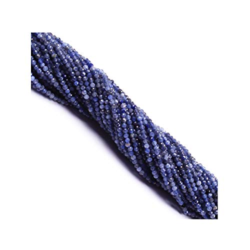 Collier de perles de pierres précieuses sodalite naturelle 2mm facettée pour bracelet