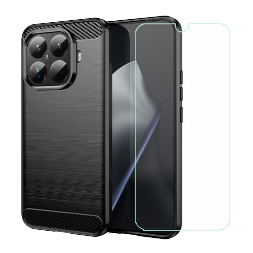 Xiaomi 15T Pro(6.83")用GYDQQKJケース、保護シリコンTPUバンパープレミアムシェルソフトシェルカーボンファイバージェルケースカバー-赤
