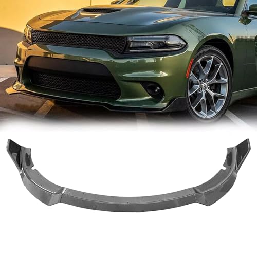 Collect Light Front Bumper Lip for 2015-2023 Dodge Charger SE RT SRT GT Front Lip Splitter Spoiler Air Chin Body Kit (Carbon Fiber)