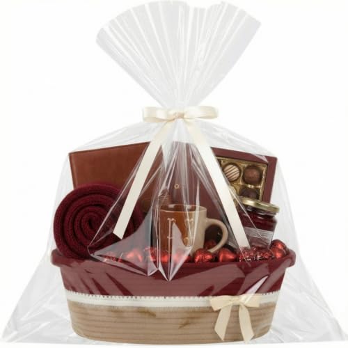 Image of Colingmill 1 Set Woven Empty Basket for Gift,Brick Red Khaki
