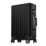Sindermore Checked M Aluminum Luggage (Carbon fiber Black, 25 inch Checked M)
