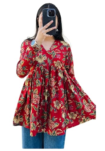 Avayayat Women Rayon Floral Printed Short Kurta | Short Anarkali ...