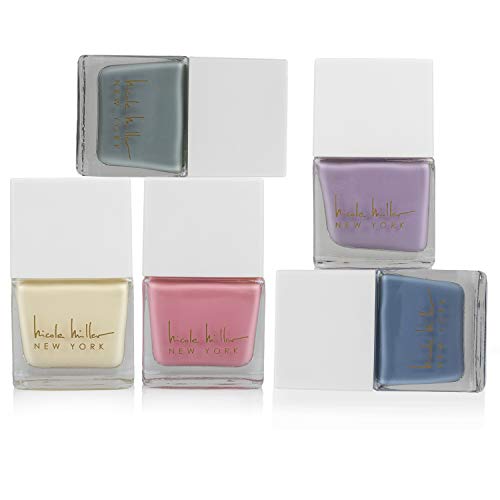 Nicole Miller Nail Polish Set - 5 Pc Set of Fingernail and Toenail Polish for Women and Girls, 5 Quick to Dry Matte Nail Polish Colors - 10.5 Ml