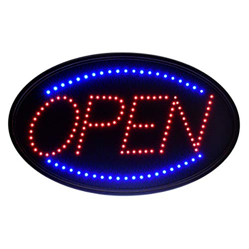 Alpine Industries LED Open Neon Sign for Business - Electronic Lighted Board w/Flash