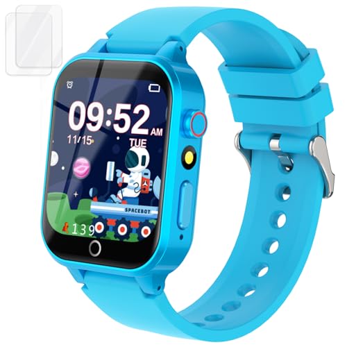Cosjoype Kids Smart Watch for Kids with 26 Puzzle Games HD Camera Video MP3 Player Habit Tracking Learn Card Flashlight 12/24 hr Kid Watches Gift for 5-12 Year Old Boys Toys for Kid