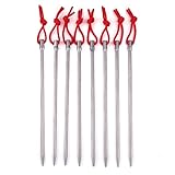 Boundless Voyage チタン合金ペグ［長い20CM］6本 / 8本セット 丸棒ネイルペグ 持ち運び便利 アウトドア キャンプ用品 丈夫 軽量 18g/本 硬い土 砂地 草地用 タープペグ 設営用具 (8本)[Ti1523B]