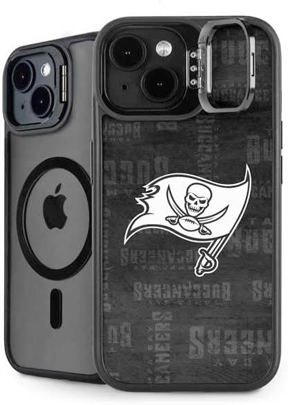Skinit Kickstand Phone Case Compatible with iPhone 15 - Officially Licensed NFL Tampa Bay Buccaneers Retro Logo Design
