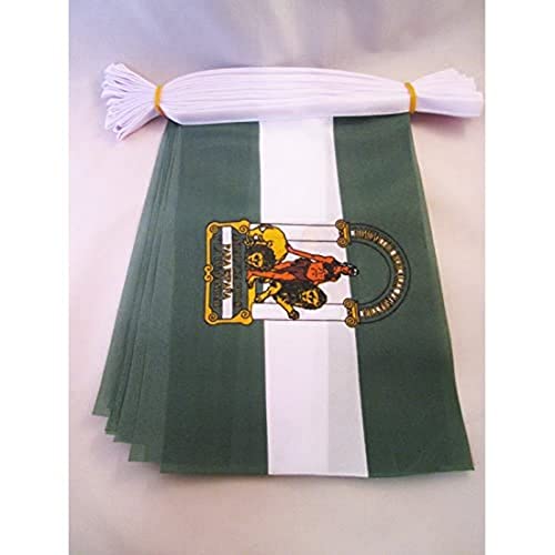 Image of AZ FLAG Andalusia 6 meters BUNTING Flag 20 flags 9'' x 6'' - Spanish region of Andalucia STRING flags 15 x 21 cm