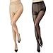 Produktbild MANZI Damen Strumpfhose 6er Pack Ultra-dünnen 20 DEN, 3 Hautfarbe,3 Schwarz, Schwarz Beige, M