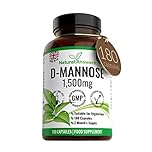 D-Mannose 180 Capsules - Max Strength 1500mg per Serving - Precision DMannose - Vegetarian Capsules not Tablets or Pills, Made in The UK (180 Count (Pack of 1))