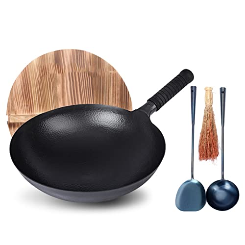 Wok de Hierro Fundido Negro 32 cm