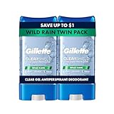 Gillette Antiperspirant and Deodorant for Men, 72hr Sweat & Odor Protection, Long Lasting Freshness, Anti-White Mark Technology, Clear Gel, Wild Rain Scent, 3.8 oz (Pack of 2)