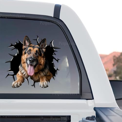 Image of Cute Dog Stickers for Car Window Decals Waterproof Funny Sticker (German Shepherd Car Stickers)