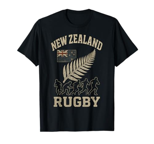 New Zealand Flag Rugby Silver Fern T-Shirt