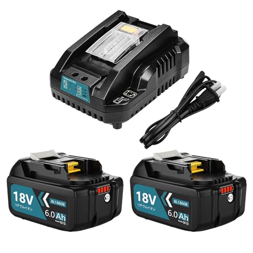 VANKO 互換 マキタ 18v バッテリー BL1860B 6000mAh大容量 2個 マキタ 18v...