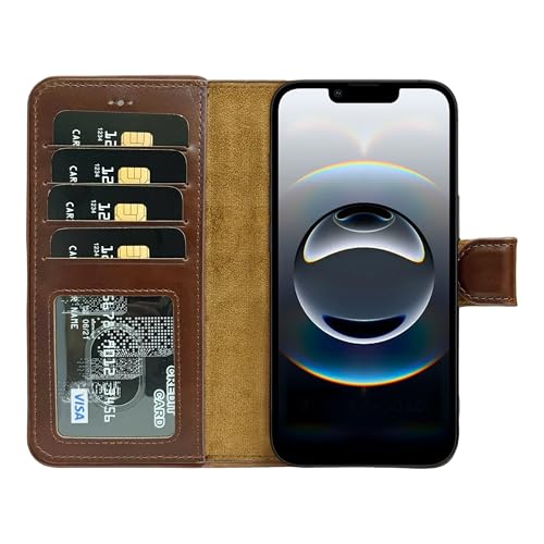 Étui en cuir iPhone 17e HARDISTON de luxe fait main marron