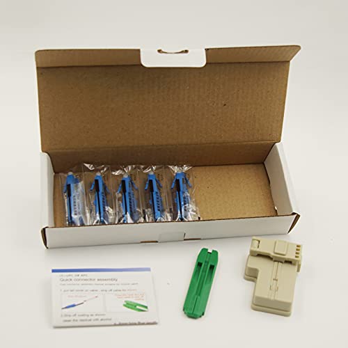 10Pcs Leite Lc Upc Fiber Optic Quick Connector Wiht Matched Tools Fiber Reusable Connectors Single Mode Mechanical Fast Connectors Adapter For Ftth Catv Network Instrument #TOP3