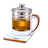 Health Pot Glass Electric Kettle for Tea & Coffee, Temperature Control Electric Kettle with Steamed Eggs Holder, 18 Smart Menu Health Pot Reservation & Timing Tea Infuser for Tea,002