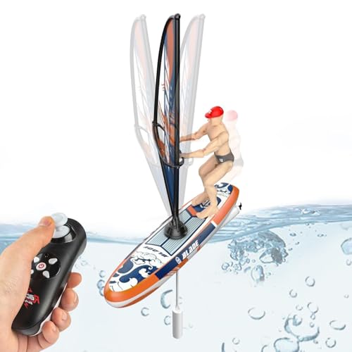 Bateau RC avec lumières LED jouet étanche 2.4 GHz pour piscine