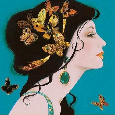 Happy Birthday Greeting Card With "Birthday Wishes" | Butterflies | Sparkle | For Her | Inside Blank | Gold | Unique | Blank Inside