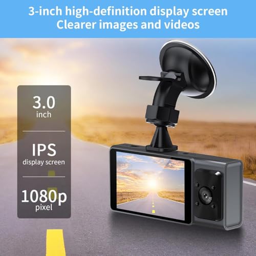 Image of Maizic Smarthome Navic TriX WiFi 3-Channel Dash Cam | 1080P HD | 3 inch Display | Front+Rear+Cabin | 170 Wide Angle | Motion Detection | Loop Recording | Parking Mode | G-Sensor | App & SD Card Support