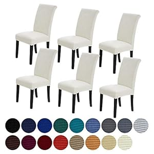 Howhic Stretch Chair Covers for Dining Room Set of 6, Removable Washable Dining Room Chair Covers, Dining Chair Slipcovers Seat Protector, Great for Home and Banquet Decoration (Ivory, 6 Pack) Howhic Stretch Chair Covers for Dining Room Set of 6 Removable Washable Dining Room Chair Covers Dining Chair Slipcovers Seat Protector Great for Home and Banquet Decoration Ivory 6 Pack