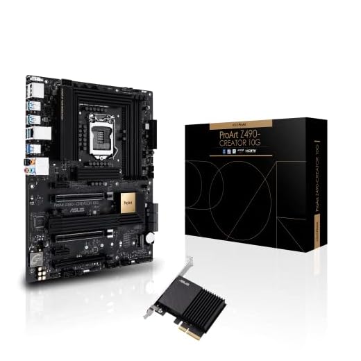 ASUS ProArt Z490-CREATOR 10G Intel® Z490 LGA 1200 ATX Content Creation Motherboard (12+2 Power Stages, DDR4 4600, 10G LAN Card, 2.5G Intel LAN, Thunderbolt™ 3 Type-C, M.2, USB 3.2 Gen 2)
