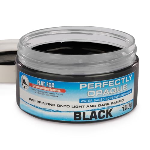 Flat Fox Siebdruck-Tinte auf Wasserbasis, 100 g, Schwarz