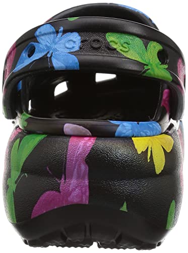Crocs Women's Classic Graphic Platform Clogs, Platform Shoes, Butterfly/Black, 5 Women #TOP2