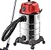 DMS Industriestaubsauger mit 2300 Watt | Nasssauger | Trockensauger | Edelstahl | Blasfunktion | Filterreinigungssystem | beutellos | 30 Liter Fassungsvermögen | Rot