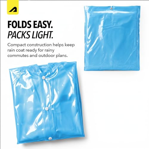 Image of Boldfit Raincoat for Kids Smart Back Long Raincoat with Hood Waterproof Rain Coat for Boys & Girls Lightweight School Poncho Jacket with Pockets & Buttons