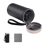 MIVLXLX 3 slots eyeglass case Leather sunglasses storage box, suitable for both men and women, Sunglass Glasses Storage Holder Box (Black/White)