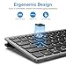 OMOTON 2.4G Wireless Keyboard for Win 7/8/10 with USB & Type C, Ultra Slim and Compact Quiet, Compatible with Laptop Tablet Desktop and PC (Grey)